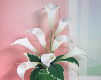 Pop up Valentines Day Card, Calla Lily card Wishing You a Glorious Day