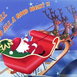 Pop up Santa Christmas card 3D Red Sleigh and reindeer greeting card image 5