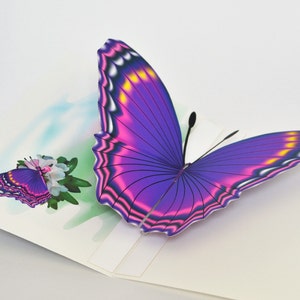 3D Purple Butterfly pop-up Card  Any occasion card