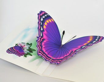 3D Purple Butterfly pop-up Card  Any occasion card