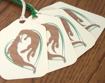 20 Sea Otter gift tag wedding favor tag personalized gift label