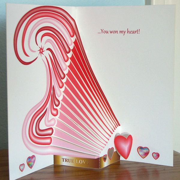 Pop up Valentine card Pop-up hearts and streamers Valentines day card