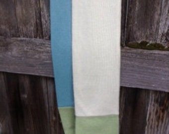 Cashmere Cream Green Blue infinity Scarf