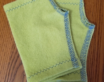 Cashmere Luxurious Fingerless Lime Green Mitts