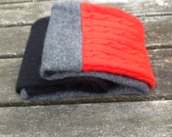 Cashmere Red/Black/Gray infinity Scarf