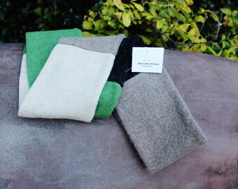 Cashmere Infinity scarf Green/Black/Gray