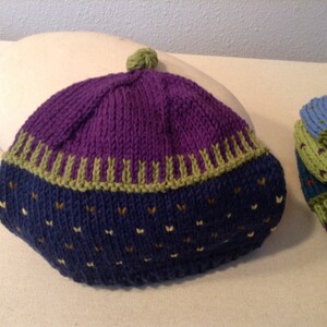 Hand Knit Navy Children's Beanie Hat image 3