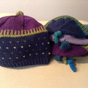 Hand Knit Navy Children's Beanie Hat image 1
