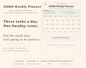 ADHD Weekly Planner Printable 2026 | ADHD Planner PDF | Neurodivergent Weekly Planner | Sage Weekly Worksheet