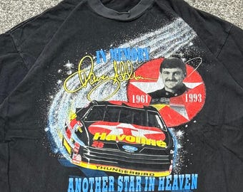 Vintage 1993 Davey Allison Memorial NASCAR T-Shirt FADED Mens XL Single Stitch