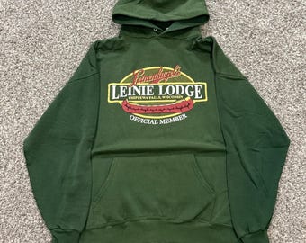VTG 90s Jerzees Leinenkugel's Leinie Lodge Hoodie Mens XL Brewery Sweatshirt WI