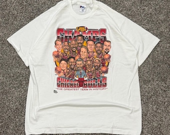 Vintage 1996 Chicago Bulls NBA Finals Champions Pro Player T-Shirt Mens XL
