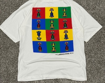 Vintage 90s Larrousse F1 Racing T-Shirt Jt's Mens XL Formula 1 Graphic Tee Euro