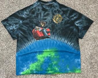 Vintage 90s Arlo Guthrie All Over The World Tie Dye TShirt Single Stitch Mens XL