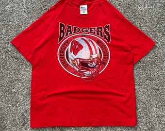Vintage 90s Wisconsin Badgers Pro Player T-Shirt Mens L Helmet Single Stitch USA