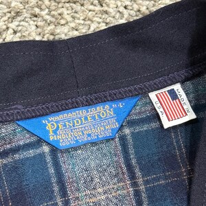 Vintage 70s 80s Pendleton Virgin Wool Cardigan Sweater Mens L Blue Plaid USA VTG Bild 3