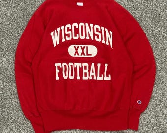 Vintage 90s Champion Reverse Weave Wisconsin Football Sweatshirt Mens L USA