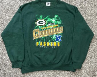 Vintage 1997 Green Bay Packers Lee Sport NFC Champions Sweatshirt Mens 2XL USA