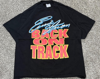 Vintage 90s Ernie Irvan Back On Track Robert Yates Racing Shirt Mens XL Black