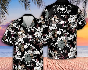The Beatles Hawaii-Hemd, The Beatles Fan-Kleidung, tropische Bluse, klassisches Rock-Konzert-Outfit, Musik-Festival-Kleidung, Geschenk für ihn