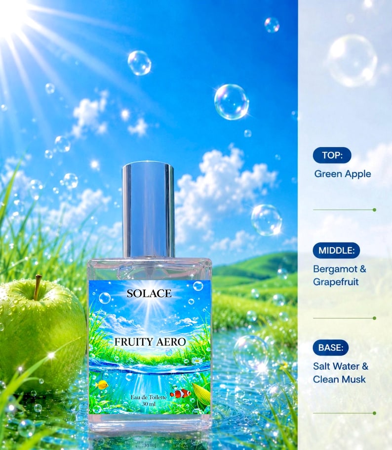 Perfume Frutiger Aero / Fragancia de manzana verde, bergamota y pomelo / Aroma fresco, afrutado y acuático de larga duración / Frutiger Aero / 30 ml imagen 2