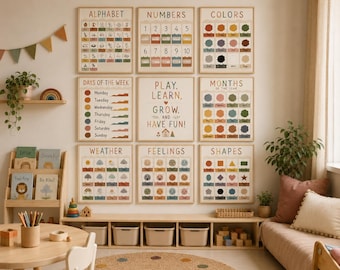 Boho Classroom/Playroom poster set
