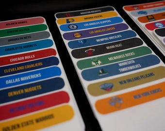 Tall Trading Card Dividers with Custom NBA Team Labels (30 Team Set)