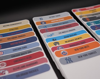 Tall Trading Card Dividers with Custom MLB Team Labels (30 Team Set)