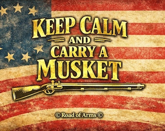 Keepy Calm & Carry a Musket 面白い愛国的なバンパーステッカー ビニールデカール