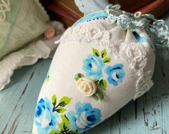 Blue rose strawberry sachet / shabby chic, sachets