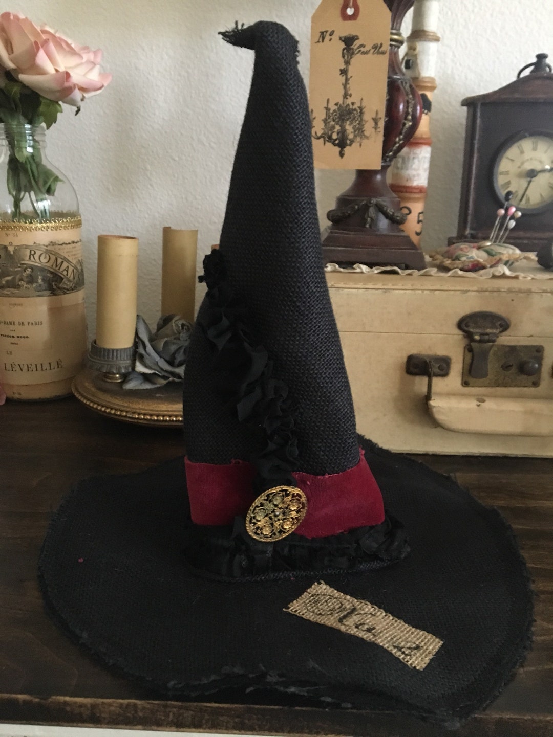 Black Witch Hat Table Top Decor/ Halloween Decor/ Halloween Witch Hats - Etsy