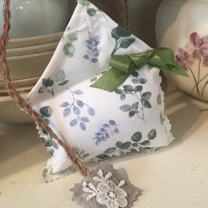 Eucalyptus leaf fabric tea bag sachet/ lavender sachets