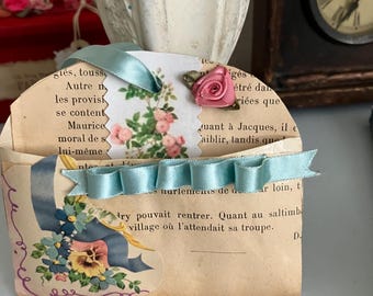 Vintage envelope French paper decor 4x4