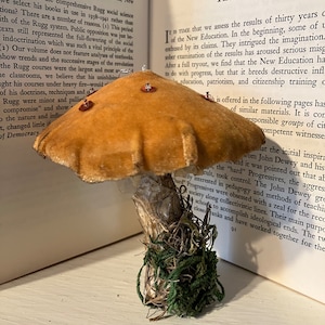 Velvet fairy mushroom ornament