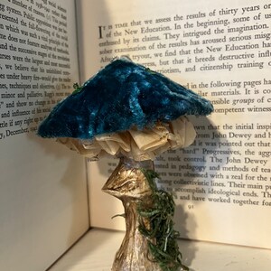 Velvet fairy mushroom ornament