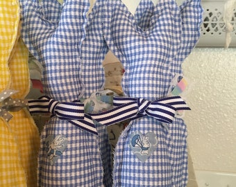 blue plaid gingham bunny/ easter basket bunnies/fabric Easter bunnies