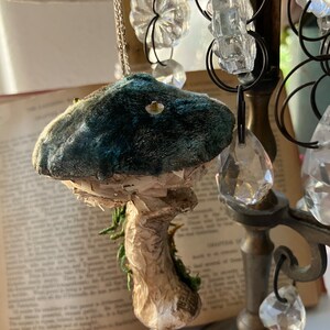 Velvet fairy mushroom ornament