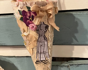 Vintage style paper herb cone