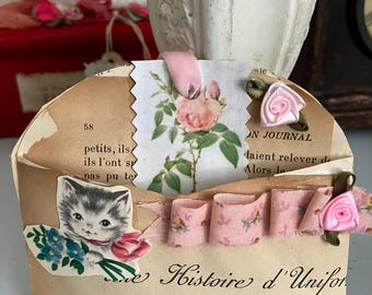 Vintage envelope French paper decor 4x4