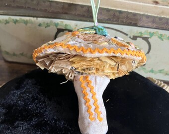 Woodland mushroom decor/vintage style whimsical mushroom/embroidered mushroom