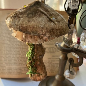 Velvet fairy mushroom ornament