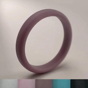 Alianza de boda delgada de silicona, perfil de corte de 3 mm, anillo para uso deportivo.