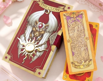 Libro de cartas Clow de Cardcaptor Sakura, Set de libros de cartas Clow hechos a mano, Libro mágico de Sakura coleccionable, Regalo de anime de chica mágica, Accesorio de exhibición hecho por fans