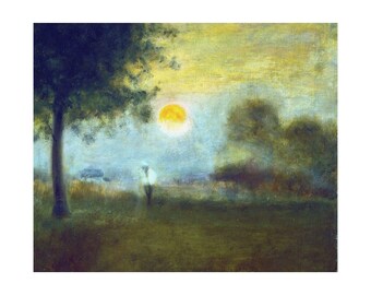 George Inness Moonrise Fine Art Print, Vintage Landscape Wall Art Poster
