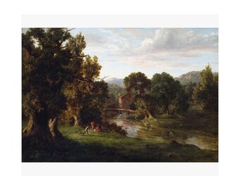 George Inness The Old Mill Print, Vintage Landscape Wall Art, Museum Reproduction Poster