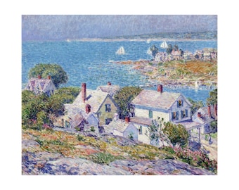 Childe Hassam New England Headlands Print, Vintage Coastal Wall Art Poster