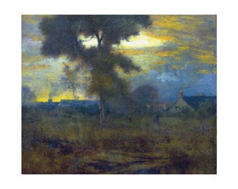 George Inness Afterglow Print, Vintage Landscape Wall Art, Museum Reproduction Poster