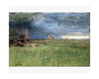 George Inness The Lonely Farm Nantucket Print, Vintage Landscape Wall Art Poster