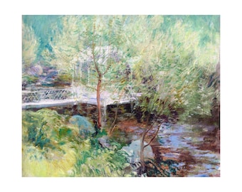John Henry Twachtman The White Bridge Print, Vintage Wall Art Poster, Museum Reproduction