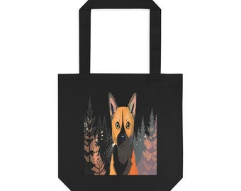 Risograph Pet Tote Bag, Indie Printed Dog Cat Design, Vintage Zine Aesthetic